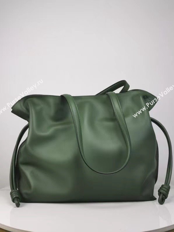 loewe large Flamenco clutch in nappa calfskin dark green 2024 (nana-240328-06)