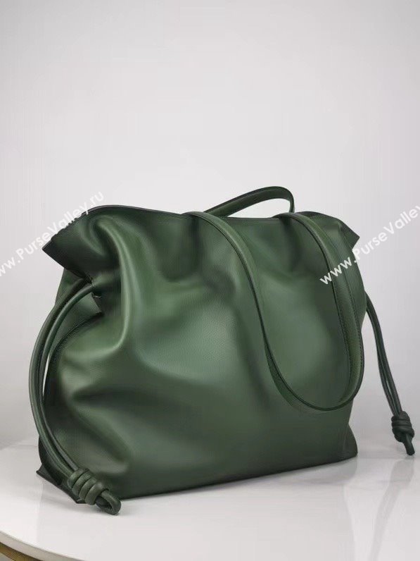 loewe large Flamenco clutch in nappa calfskin dark green 2024 (nana-240328-06)