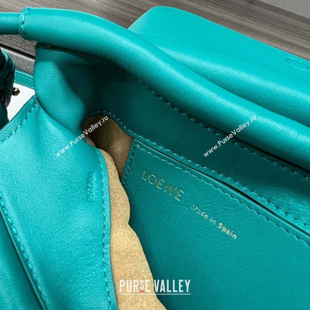 LOEWE Paseo satchel in shiny nappa calfskin emerald green 2024 (yongsheng-240329-01)