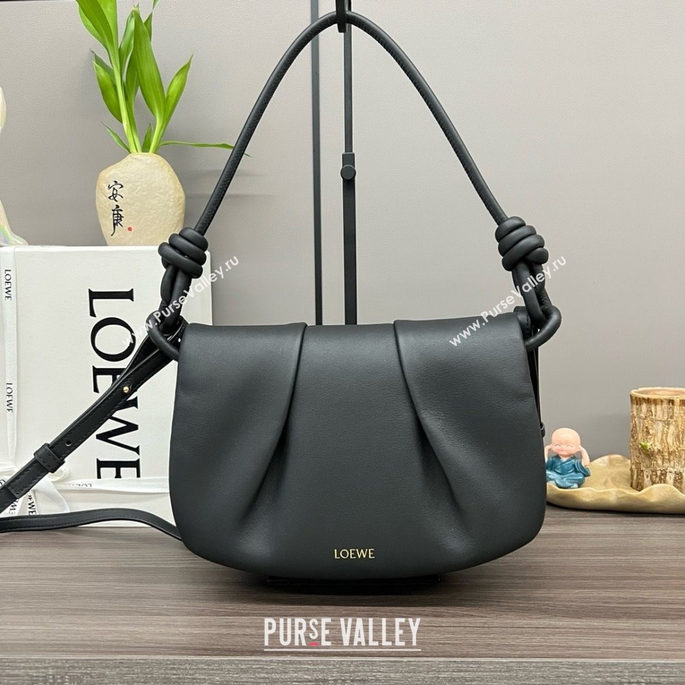 LOEWE Paseo satchel in shiny nappa calfskin black 2024 (yongsheng-240329-02)