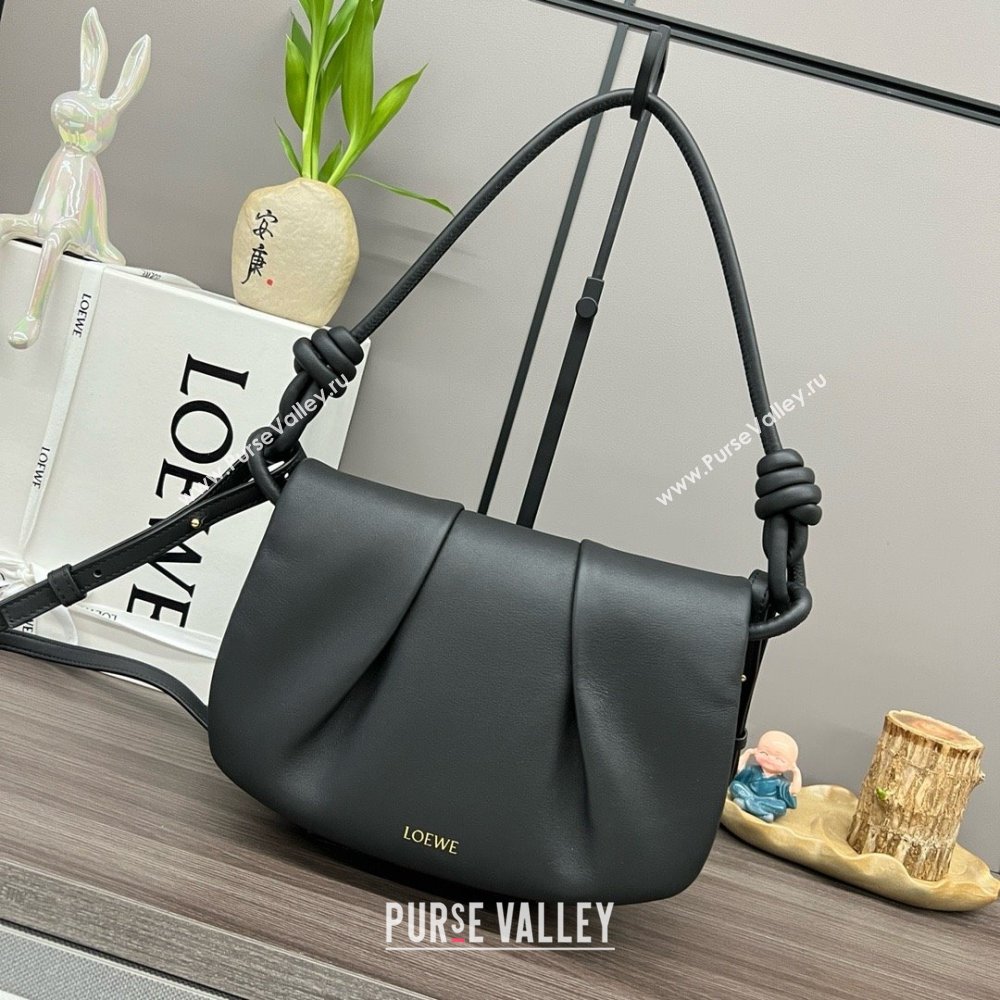 LOEWE Paseo satchel in shiny nappa calfskin black 2024 (yongsheng-240329-02)