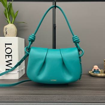 LOEWE Paseo satchel in shiny nappa calfskin emerald green 2024 (yongsheng-240329-01)