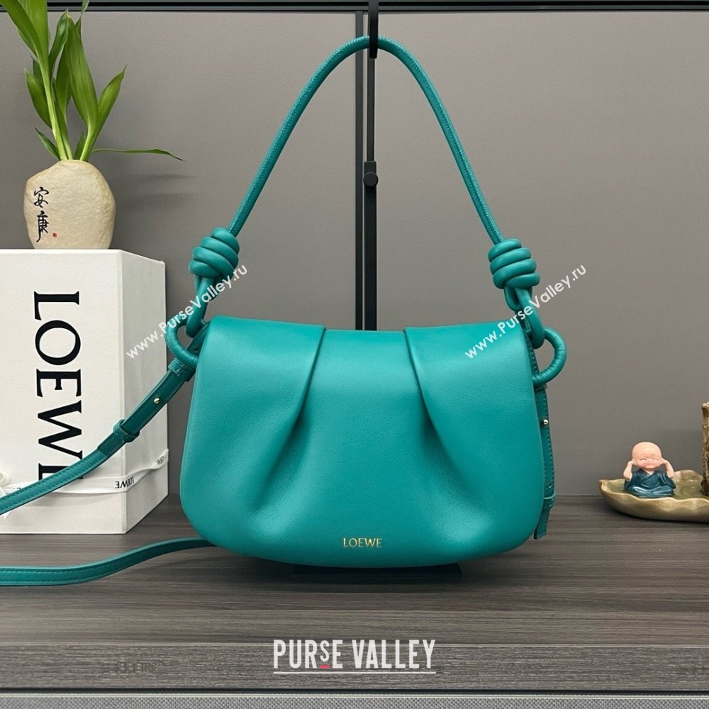 LOEWE Paseo satchel in shiny nappa calfskin emerald green 2024 (yongsheng-240329-01)