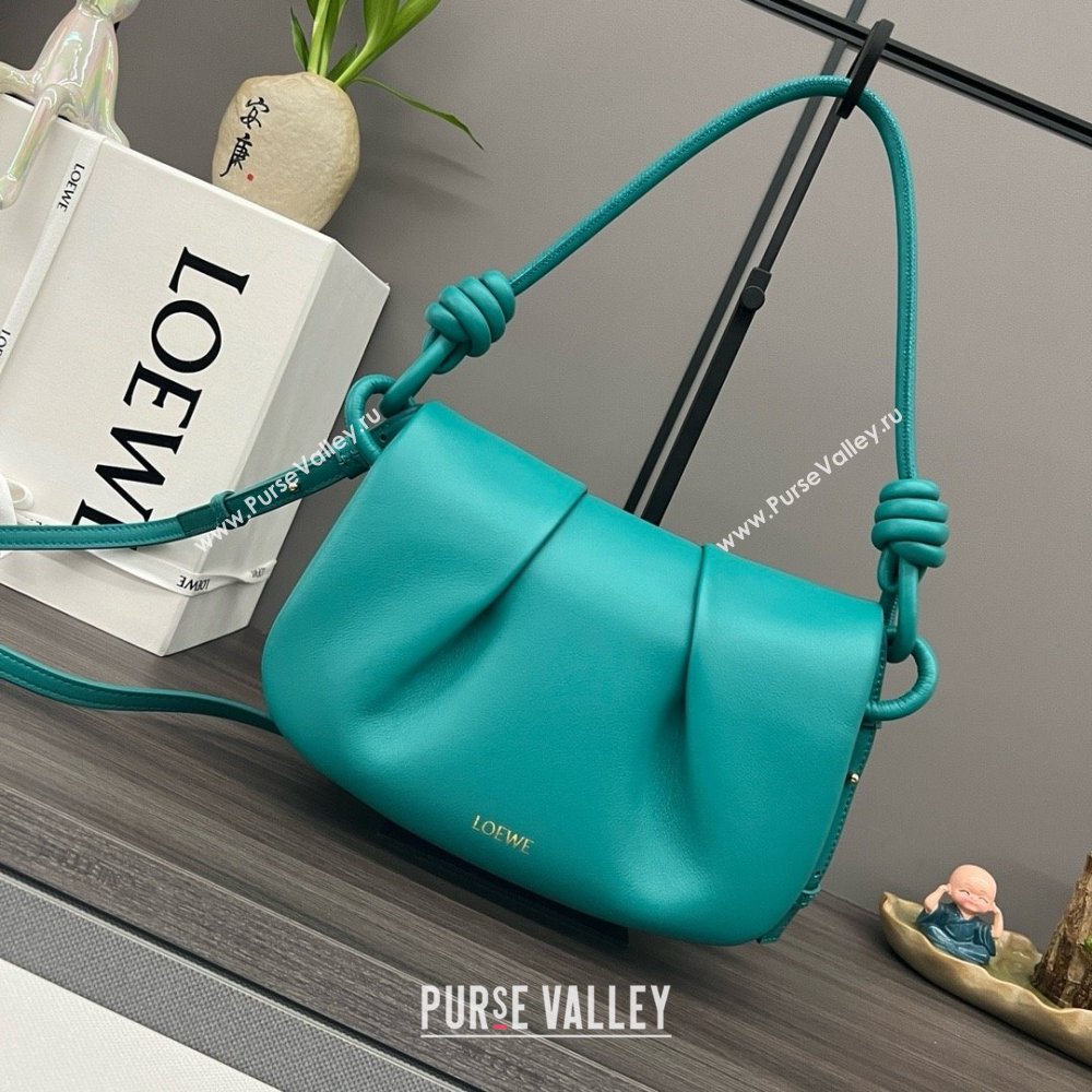 LOEWE Paseo satchel in shiny nappa calfskin emerald green 2024 (yongsheng-240329-01)