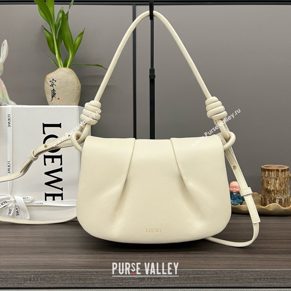 LOEWE Paseo satchel in shiny nappa calfskin white 2024 (yongsheng-240329-04)