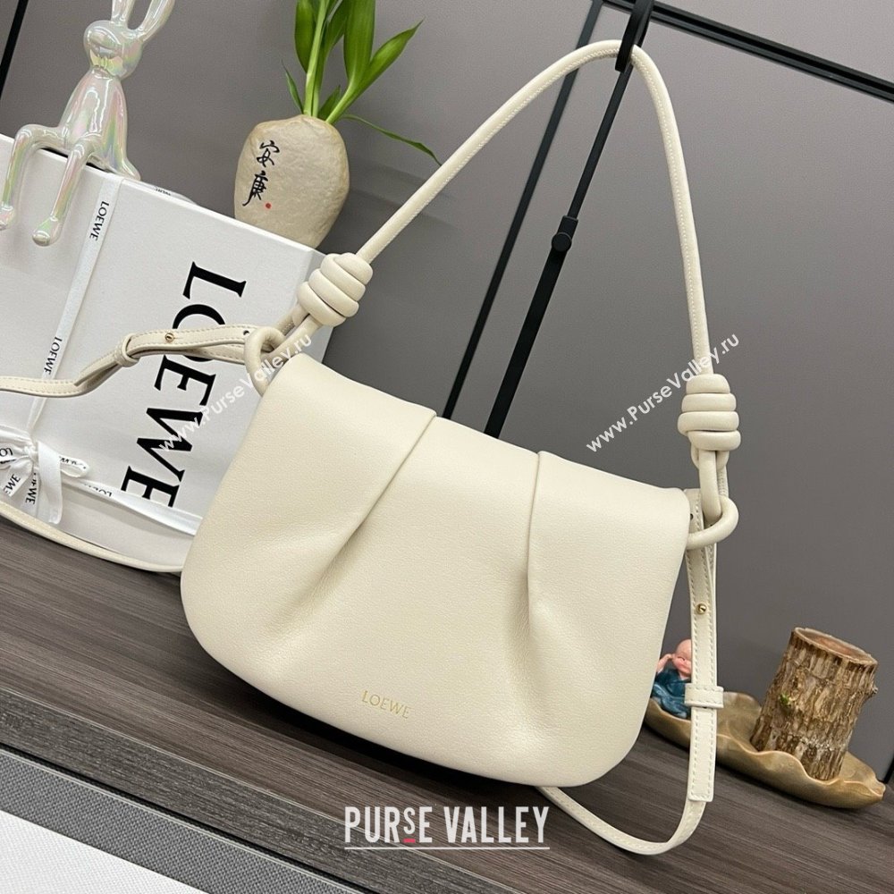 LOEWE Paseo satchel in shiny nappa calfskin white 2024 (yongsheng-240329-04)