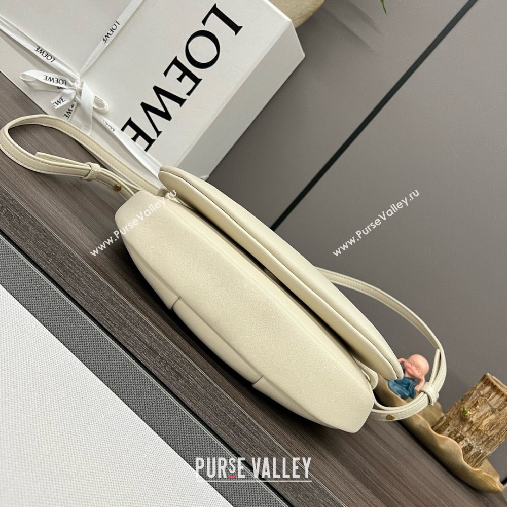 LOEWE Paseo satchel in shiny nappa calfskin white 2024 (yongsheng-240329-04)