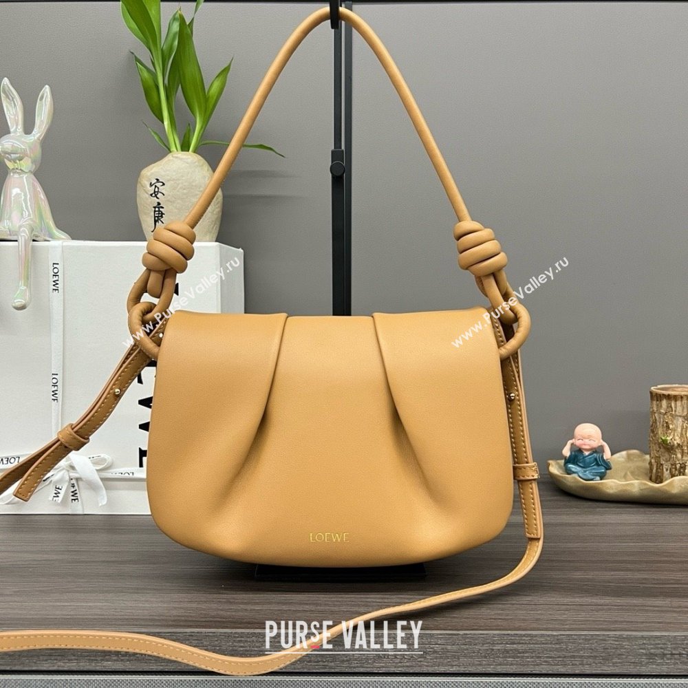 LOEWE Paseo satchel in shiny nappa calfskin Warm Desert 2024 (yongsheng-240329-05)