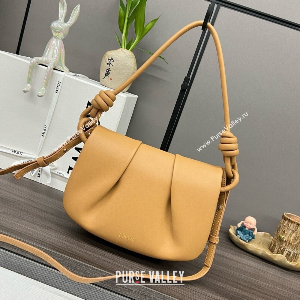 LOEWE Paseo satchel in shiny nappa calfskin Warm Desert 2024 (yongsheng-240329-05)