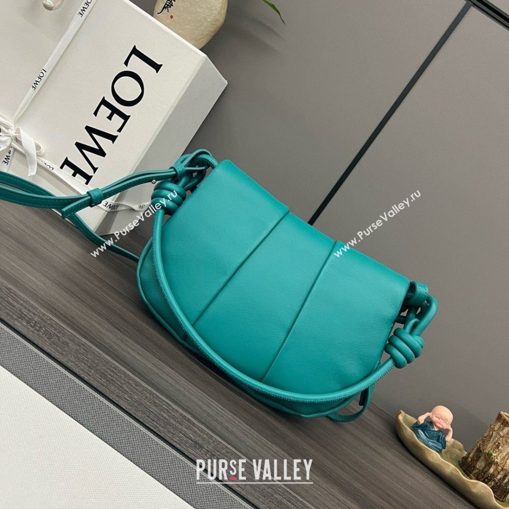 LOEWE Paseo satchel in shiny nappa calfskin emerald green 2024 (yongsheng-240329-01)