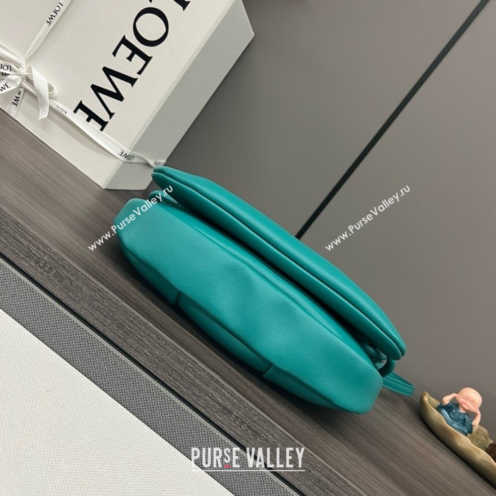 LOEWE Paseo satchel in shiny nappa calfskin emerald green 2024 (yongsheng-240329-01)