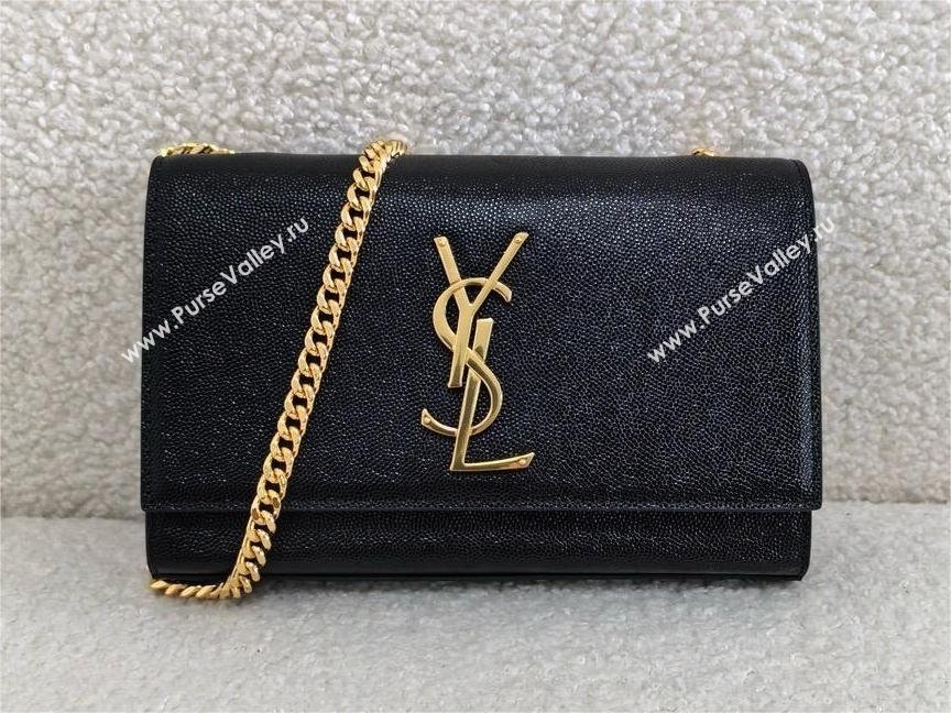 Saint Laurent kate small in grain de poudre embossed leather black/gold 2024(original quality) (bige-240426-08)