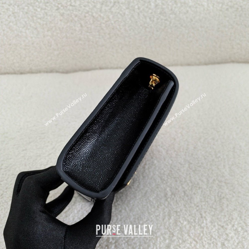 Saint Laurent kate small in grain de poudre embossed leather black/gold 2024(original quality) (bige-240426-08)