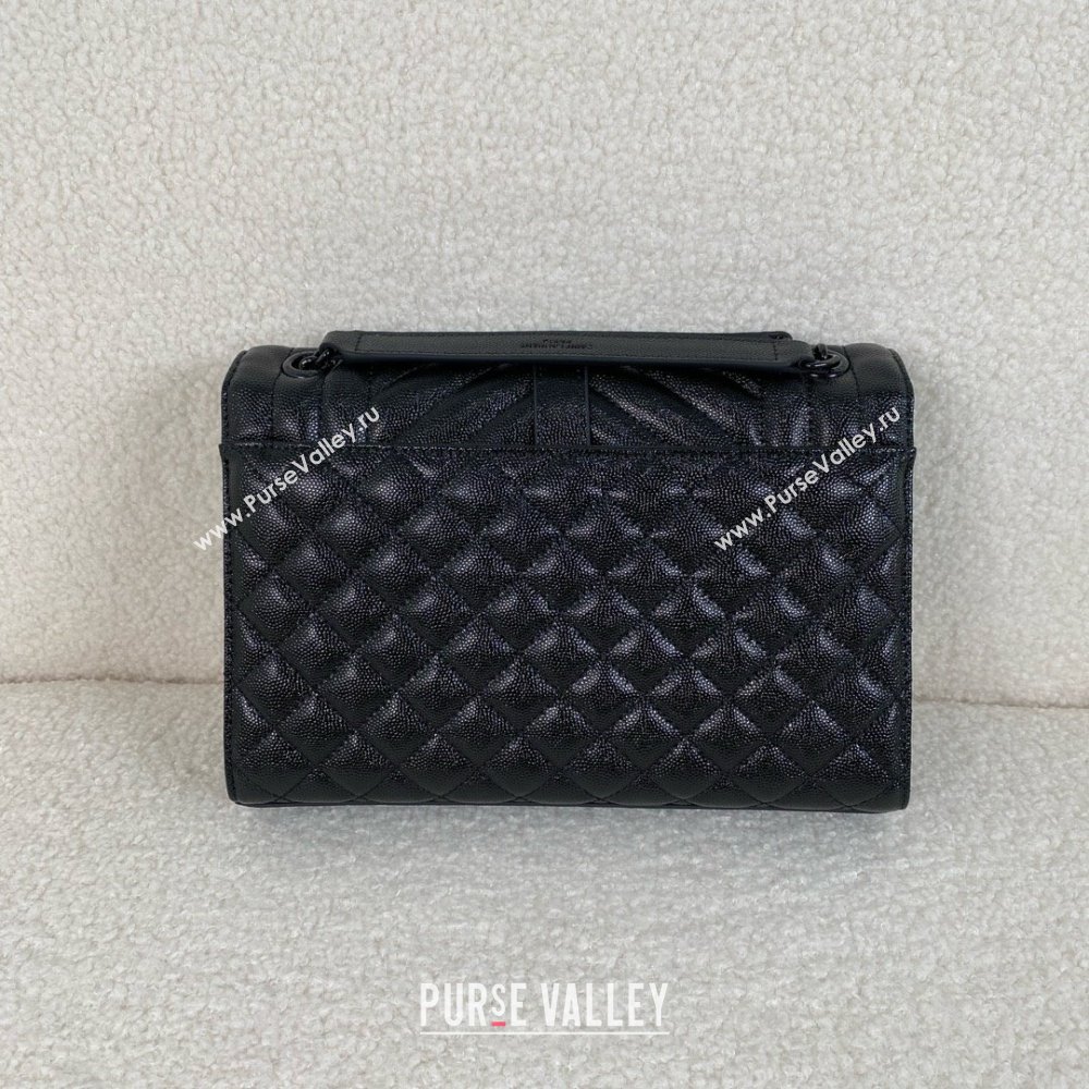 saint laurent envelope medium in quilted grain de poudre embossed leather SO BLACK 2024(original quality) (bige-240426-21)