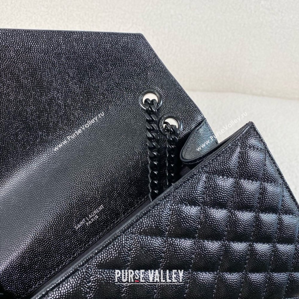 saint laurent envelope medium in quilted grain de poudre embossed leather SO BLACK 2024(original quality) (bige-240426-21)