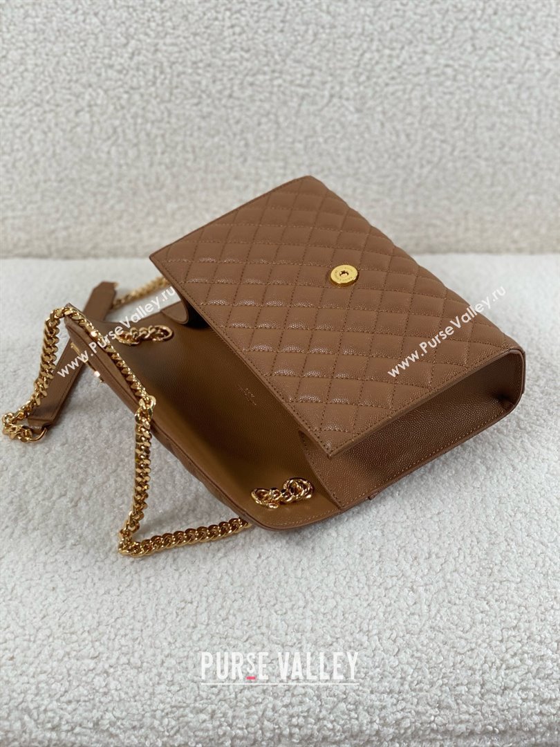 saint laurent envelope medium in quilted grain de poudre embossed leather CARAMEL 2024(original quality) (bige-240426-22)