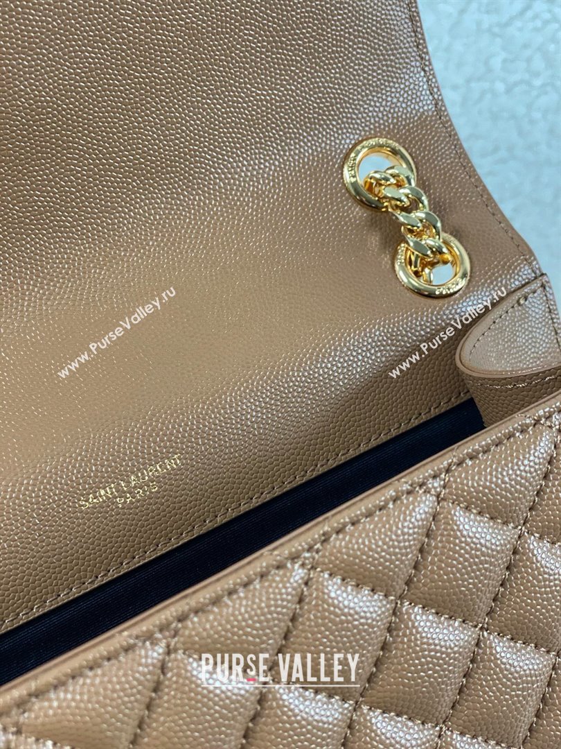 saint laurent envelope medium in quilted grain de poudre embossed leather CARAMEL 2024(original quality) (bige-240426-22)