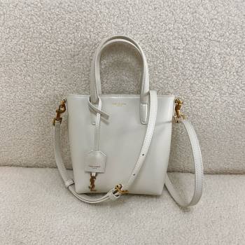 Saint Laurent mini toy shopping saint laurent in box leather white(original quality) (bige-240426-05)