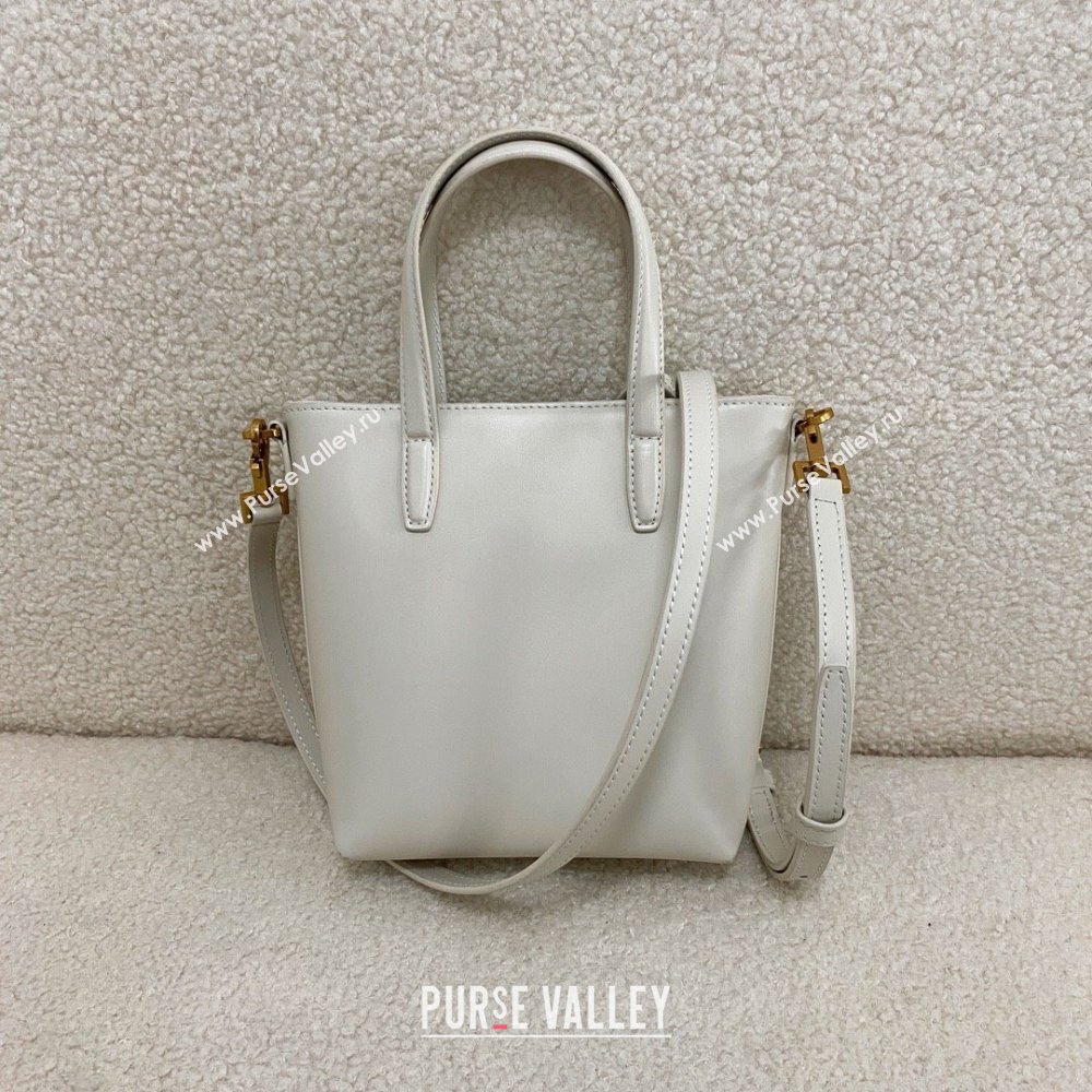 Saint Laurent mini toy shopping saint laurent in box leather white(original quality) (bige-240426-05)