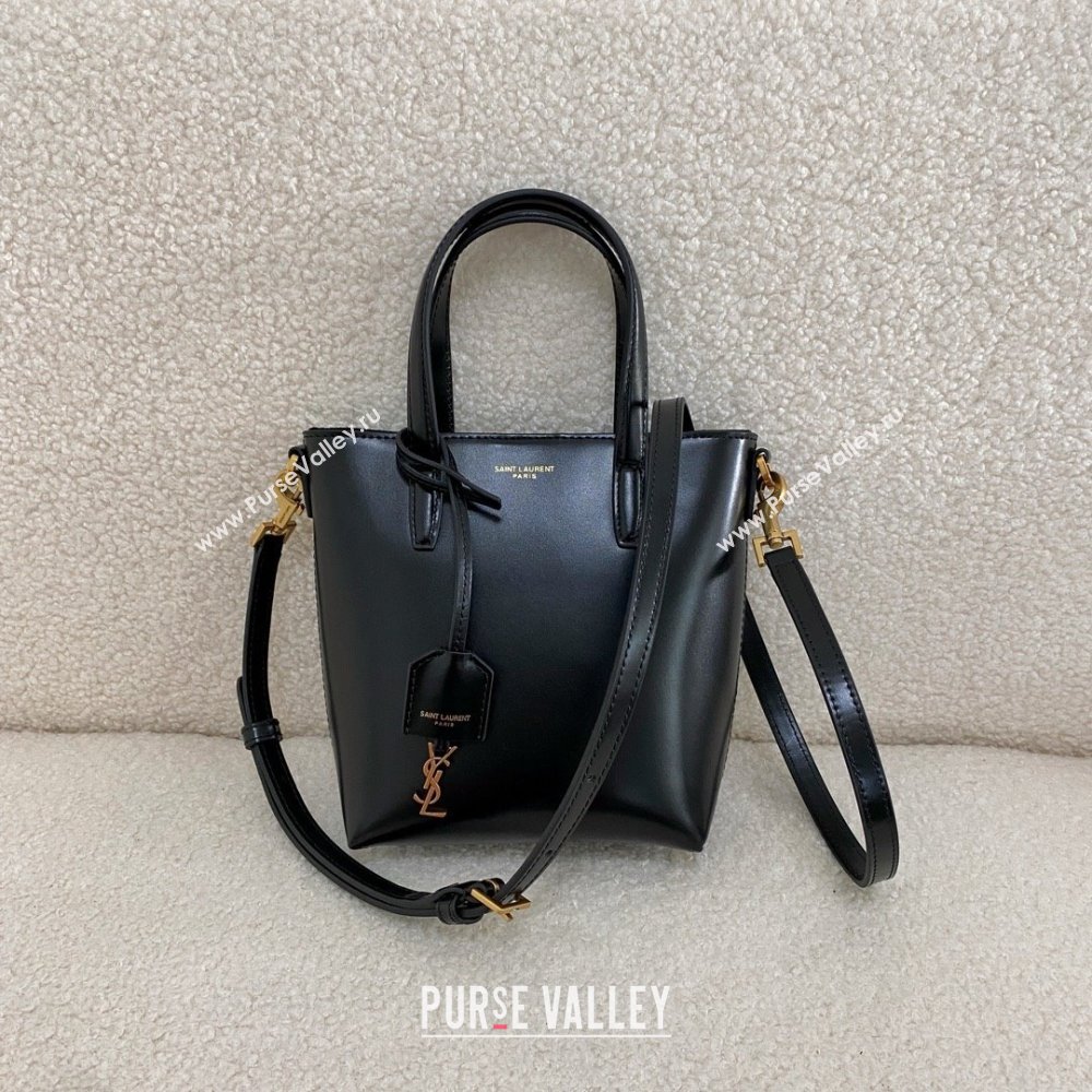 Saint Laurent mini toy shopping saint laurent in box leather black(original quality) (bige-240426-06)