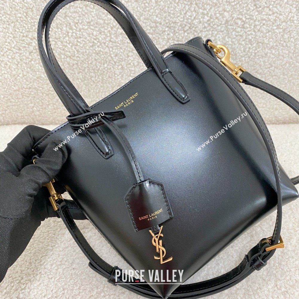 Saint Laurent mini toy shopping saint laurent in box leather black(original quality) (bige-240426-06)