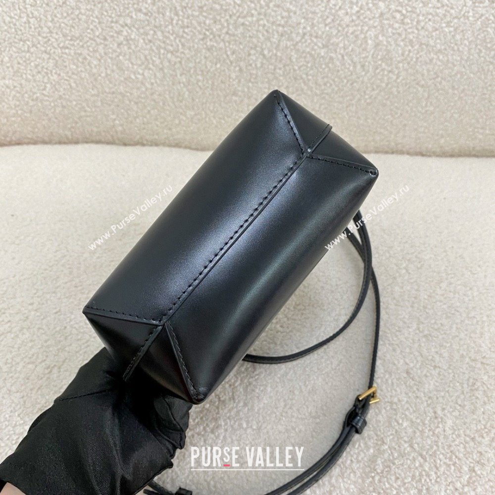 Saint Laurent mini toy shopping saint laurent in box leather black(original quality) (bige-240426-06)