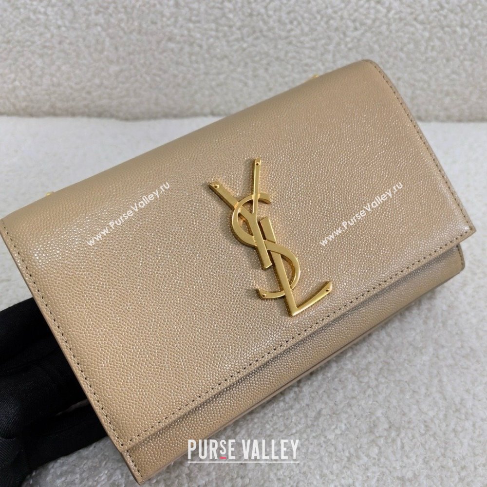 Saint Laurent kate small in grain de poudre embossed leather beige 2024(original quality) (bige-240426-10)