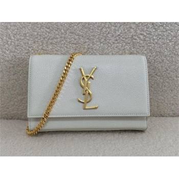 Saint Laurent kate small in grain de poudre embossed leather white 2024(original quality) (bige-240426-11)