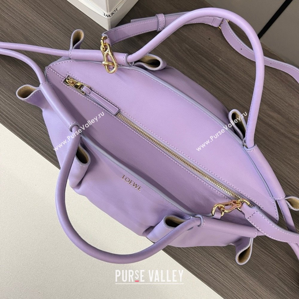 LOEWE Small Paseo bag in shiny nappa calfskin purple 2024 (yongsheng-240329-08)