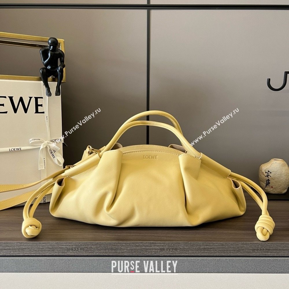 LOEWE Paseo bag in shiny nappa calfskin 062240 dark butter 2024 (yongsheng-240329-10)