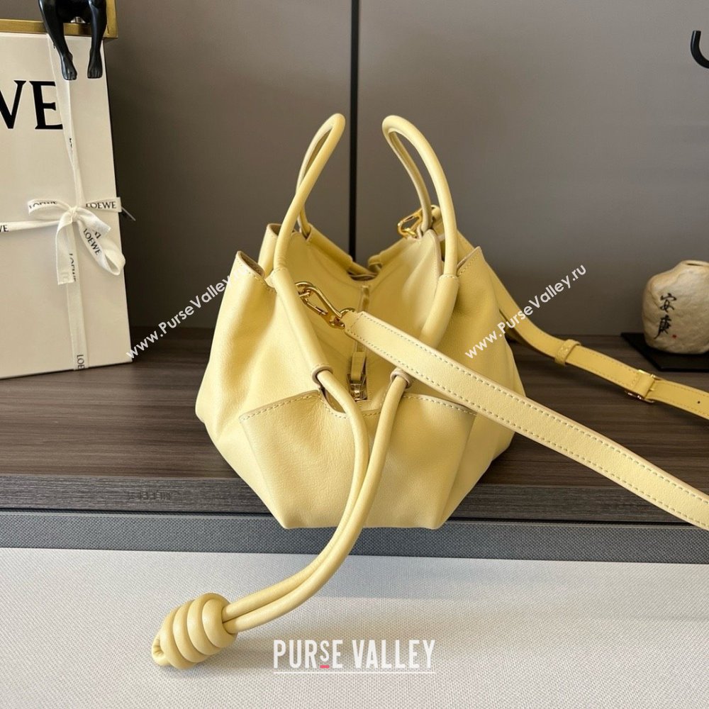 LOEWE Paseo bag in shiny nappa calfskin 062240 dark butter 2024 (yongsheng-240329-10)