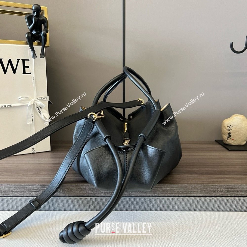 LOEWE Paseo bag in shiny nappa calfskin 062240 black 2024 (yongsheng-240329-12)