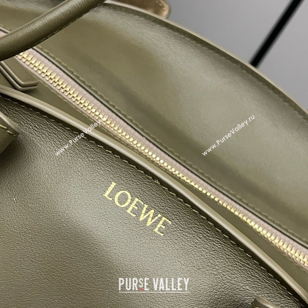 LOEWE Small Paseo bag in shiny nappa calfskin Dark Khaki Green 2024 (yongsheng-240329-06)