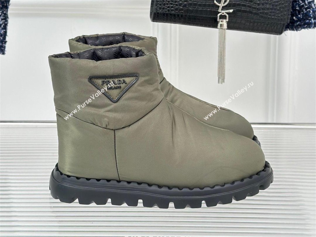 Prada Nylon fabric booties 1T259N army green 2023 (kaola-231114-01)