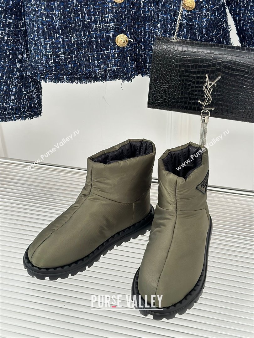 Prada Nylon fabric booties 1T259N army green 2023 (kaola-231114-01)