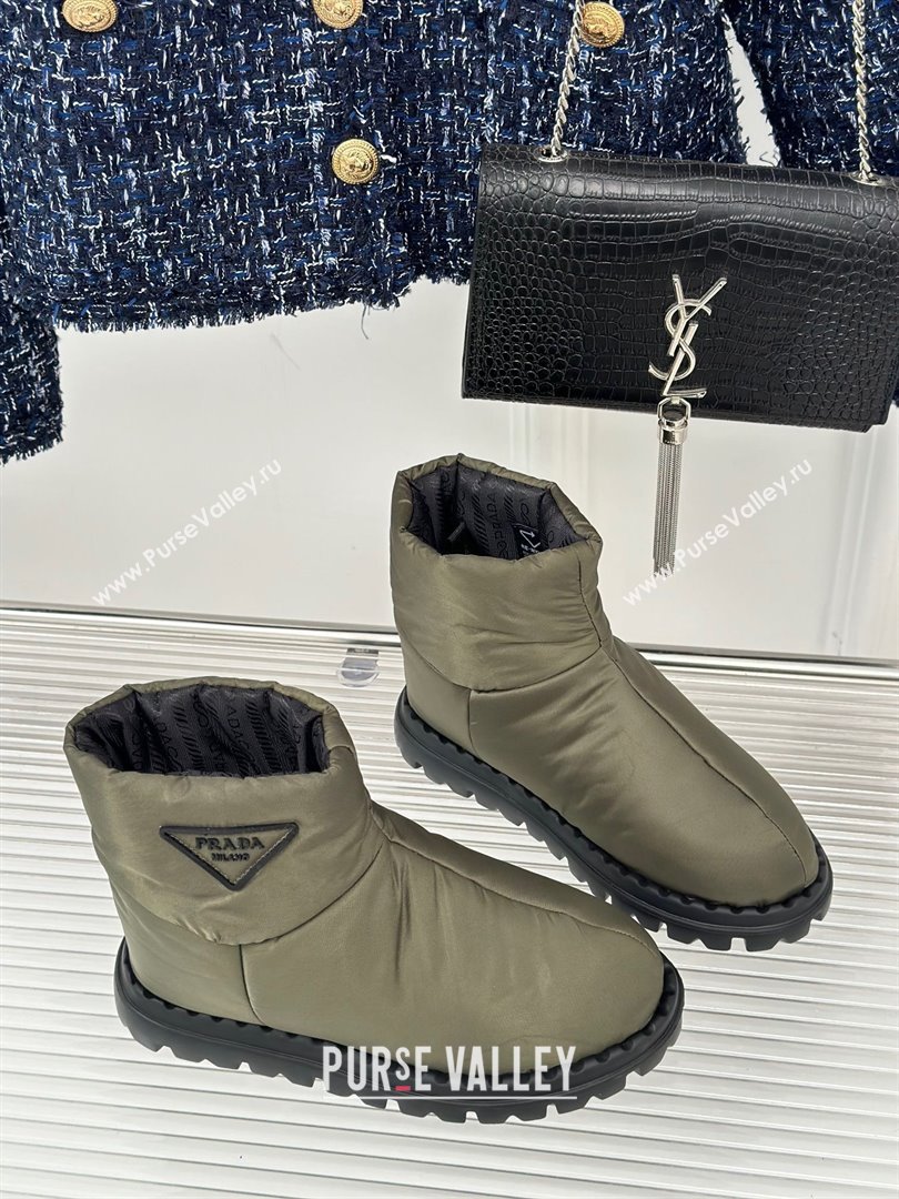 Prada Nylon fabric booties 1T259N army green 2023 (kaola-231114-01)