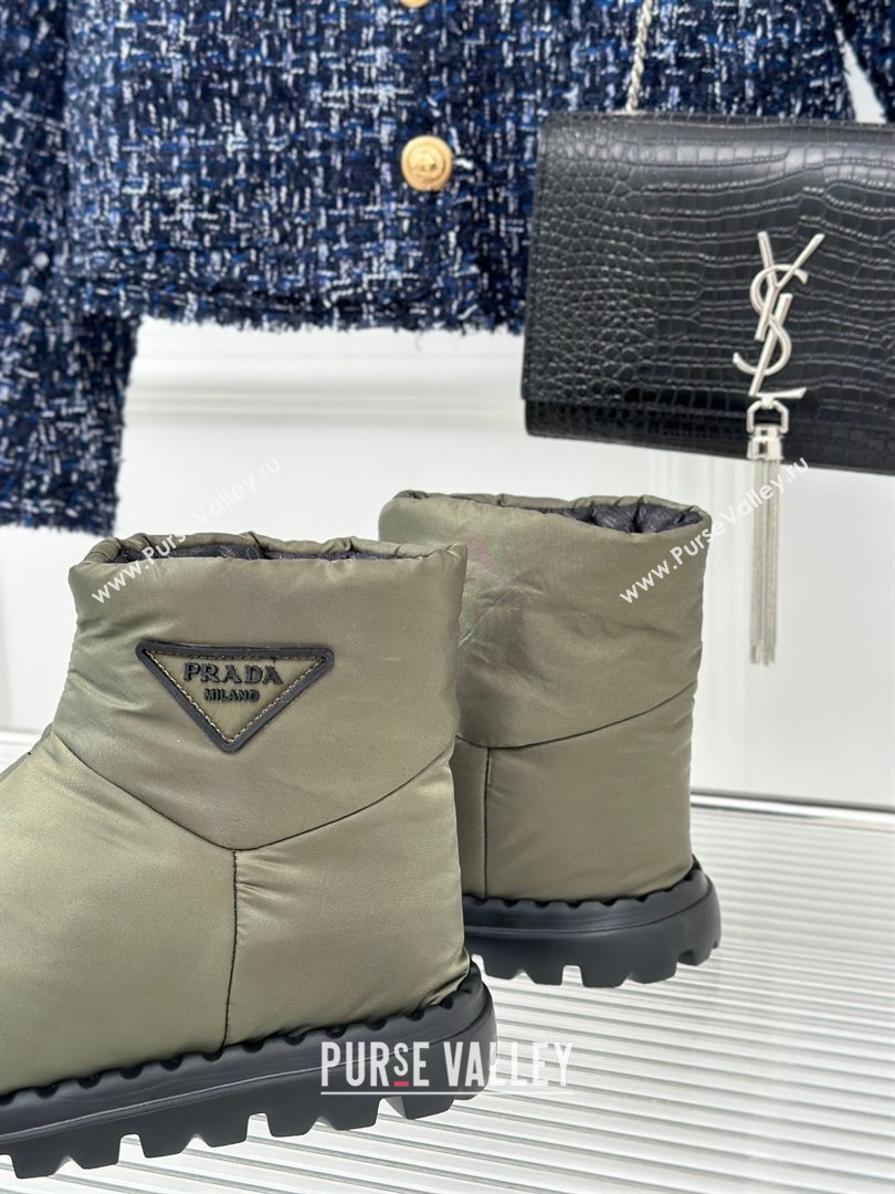 Prada Nylon fabric booties 1T259N army green 2023 (kaola-231114-01)