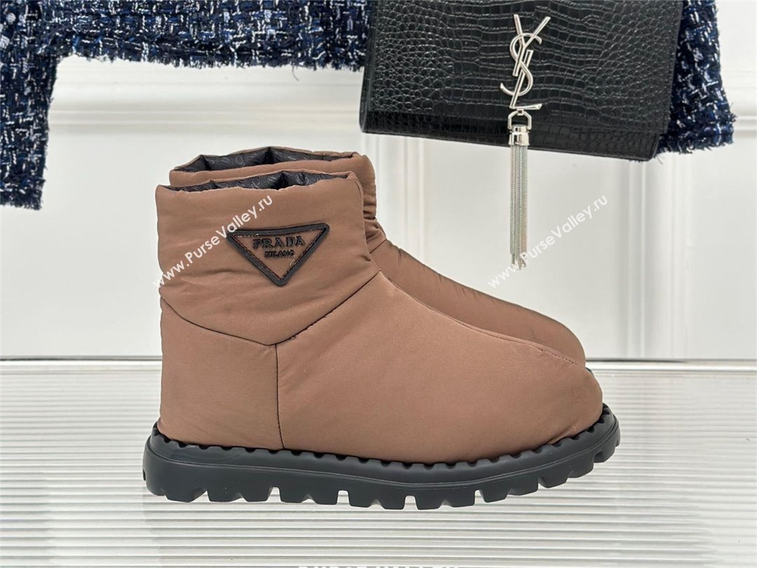 Prada Nylon fabric booties 1T259N brown 2023 (kaola-231113-19)
