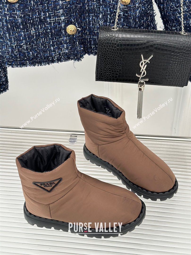 Prada Nylon fabric booties 1T259N brown 2023 (kaola-231113-19)