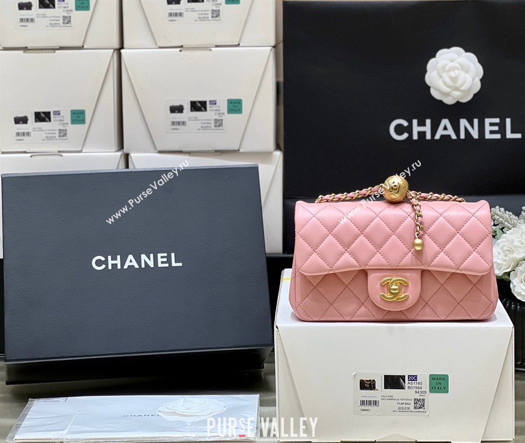 chanel Gold BALL LEATHER SMALL flap bag AS1787 PINK (ORIGINAL QUALITY) (SHUNYANG-240222-11)