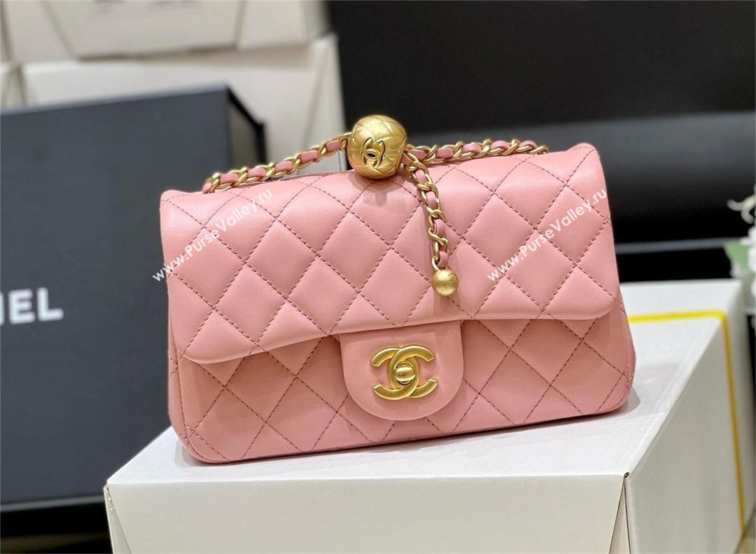 chanel Gold BALL LEATHER SMALL flap bag AS1787 PINK (ORIGINAL QUALITY) (SHUNYANG-240222-11)