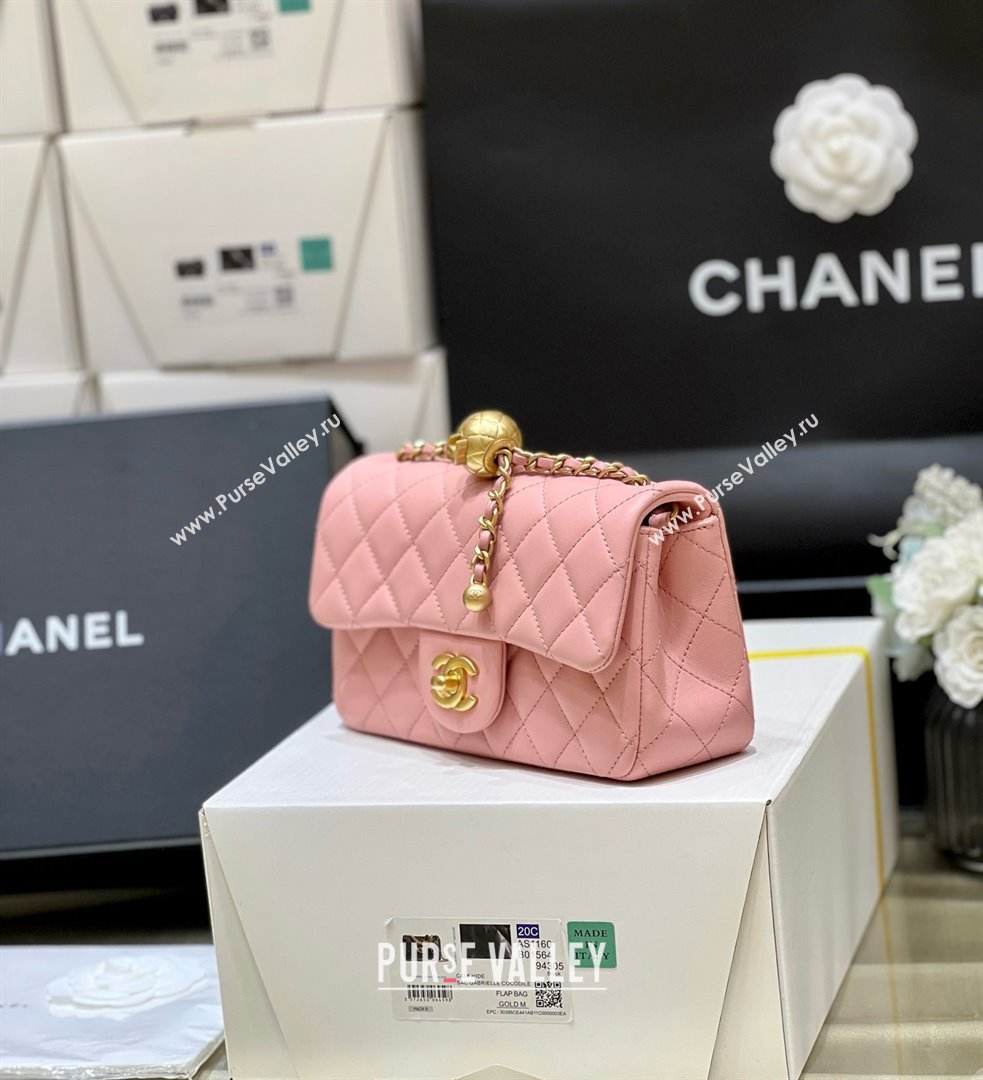 chanel Gold BALL LEATHER SMALL flap bag AS1787 PINK (ORIGINAL QUALITY) (SHUNYANG-240222-11)