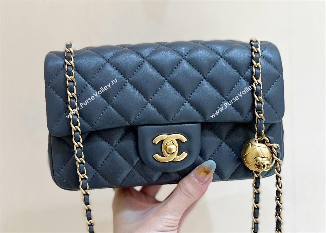 chanel Gold BALL LEATHER SMALL flap bag AS1787 DARK GRAY (ORIGINAL QUALITY) (SHUNYANG-240222-12)