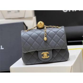 chanel Gold BALL LEATHER MINI flap bag AS1786 dark gray (ORIGINAL QUALITY) (SHUNYANG-240222-02)
