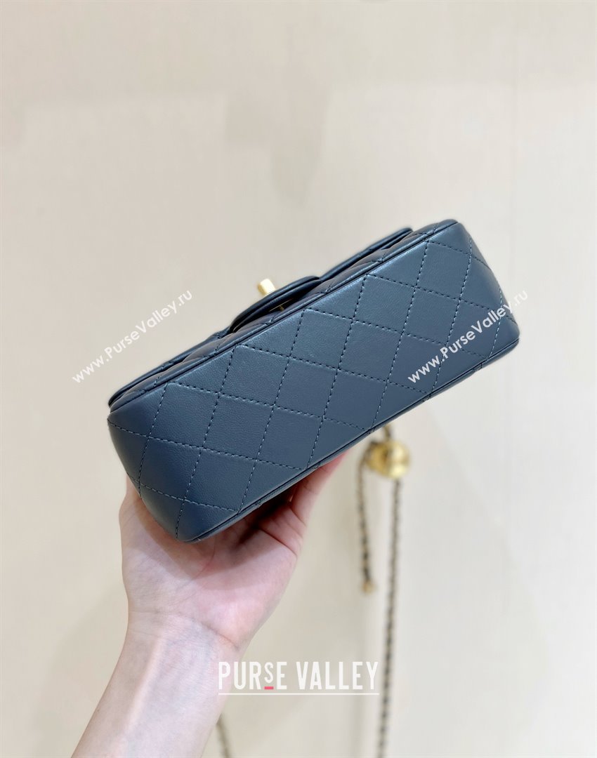 chanel Gold BALL LEATHER SMALL flap bag AS1787 DARK GRAY (ORIGINAL QUALITY) (SHUNYANG-240222-12)