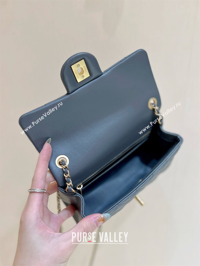 chanel Gold BALL LEATHER SMALL flap bag AS1787 DARK GRAY (ORIGINAL QUALITY) (SHUNYANG-240222-12)