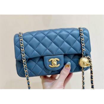 chanel Gold BALL LEATHER SMALL flap bag AS1787 NAVY BLUE(ORIGINAL QUALITY) (SHUNYANG-240222-13)