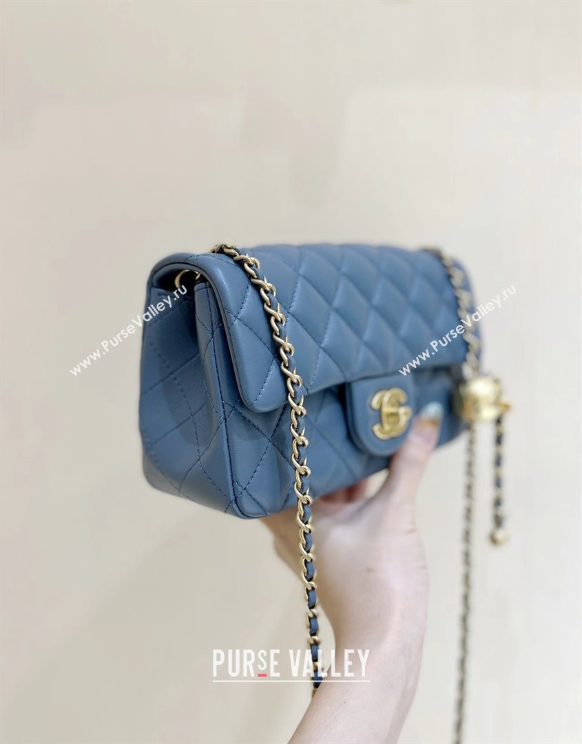 chanel Gold BALL LEATHER SMALL flap bag AS1787 NAVY BLUE(ORIGINAL QUALITY) (SHUNYANG-240222-13)