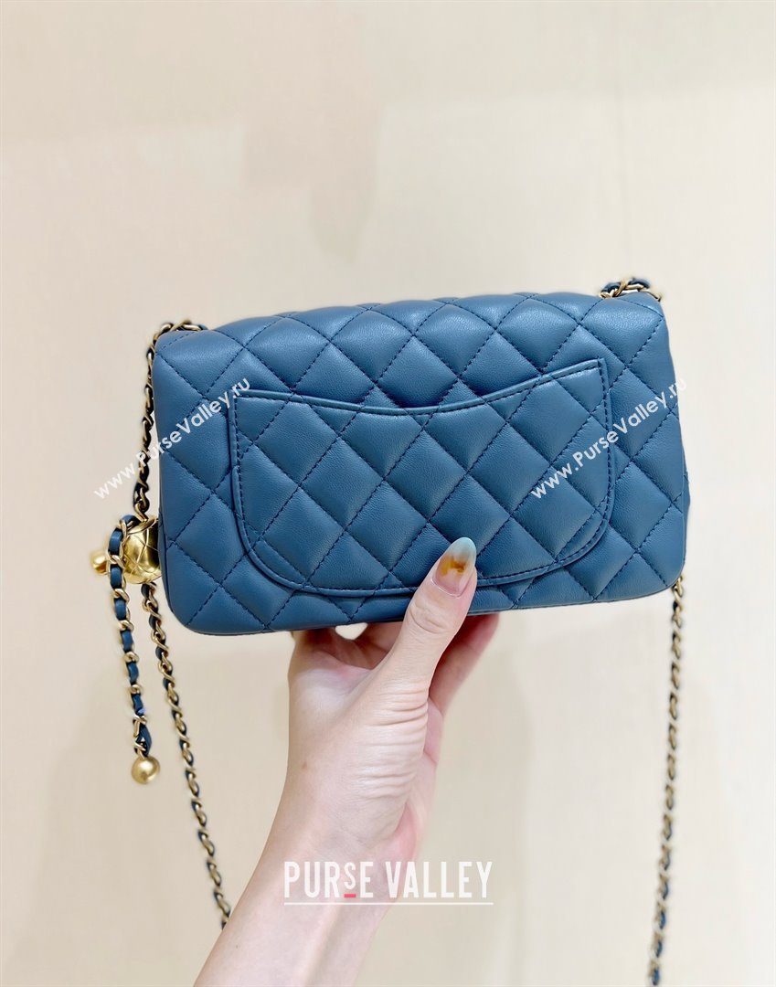 chanel Gold BALL LEATHER SMALL flap bag AS1787 NAVY BLUE(ORIGINAL QUALITY) (SHUNYANG-240222-13)