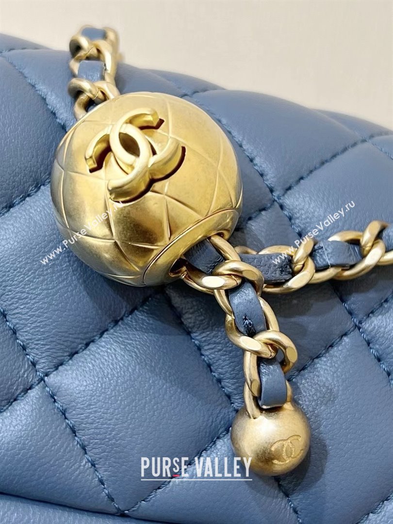 chanel Gold BALL LEATHER SMALL flap bag AS1787 NAVY BLUE(ORIGINAL QUALITY) (SHUNYANG-240222-13)